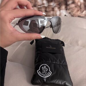 Moncler Reflective Silver Sunglasses with Black Case